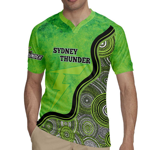 Custom Sydney Thunder Rugby Jersey Indigenous Art - Grunge Style
