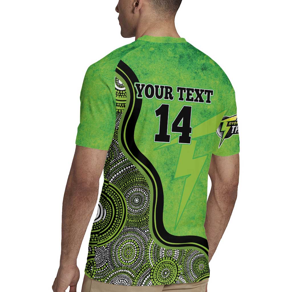Custom Sydney Thunder Rugby Jersey Indigenous Art - Grunge Style