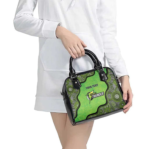 Custom Sydney Thunder Shoulder Handbag Indigenous Art - Grunge Style