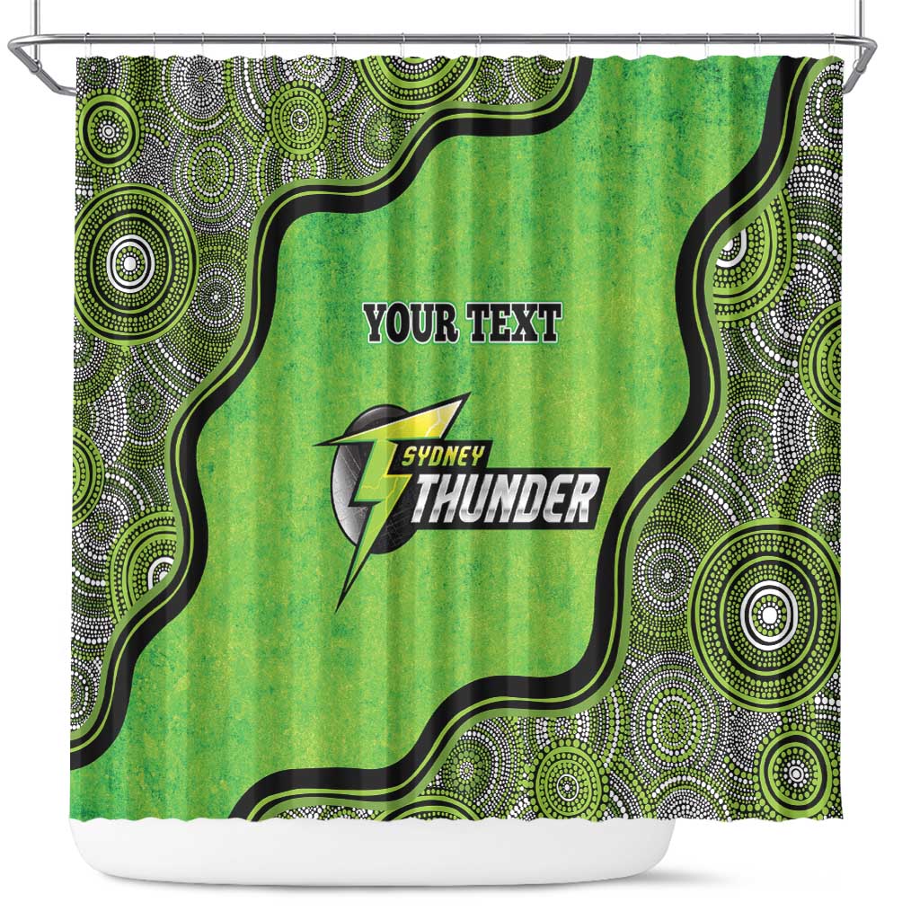 Custom Sydney Thunder Shower Curtain Indigenous Art - Grunge Style