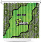 Custom Sydney Thunder Shower Curtain Indigenous Art - Grunge Style