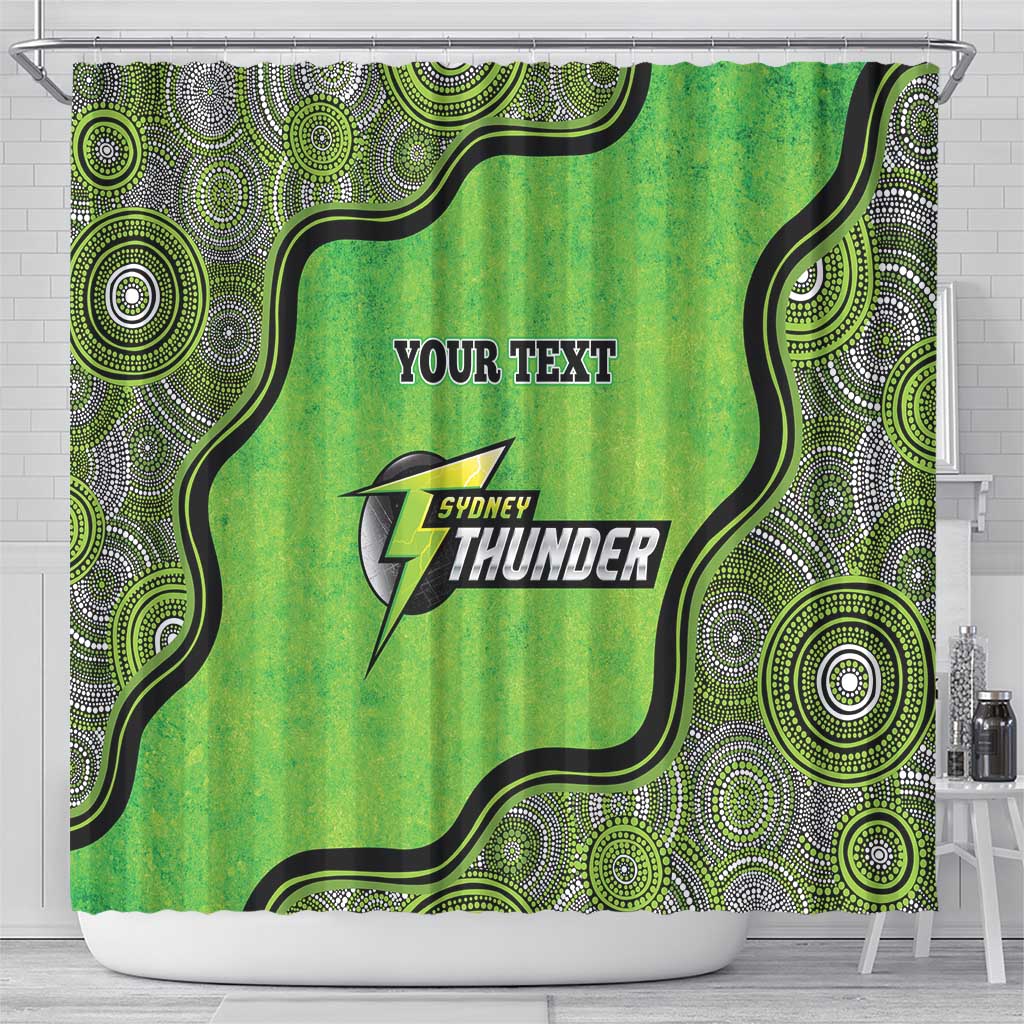 Custom Sydney Thunder Shower Curtain Indigenous Art - Grunge Style