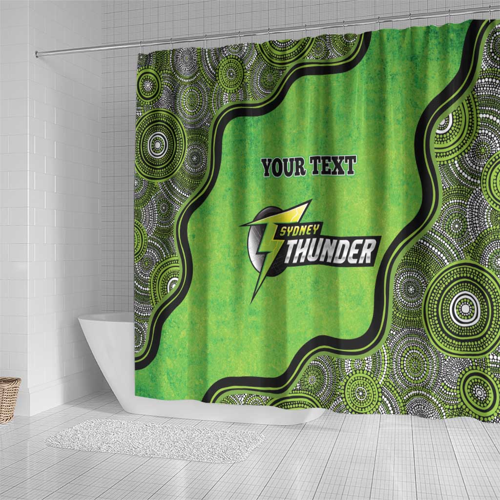 Custom Sydney Thunder Shower Curtain Indigenous Art - Grunge Style