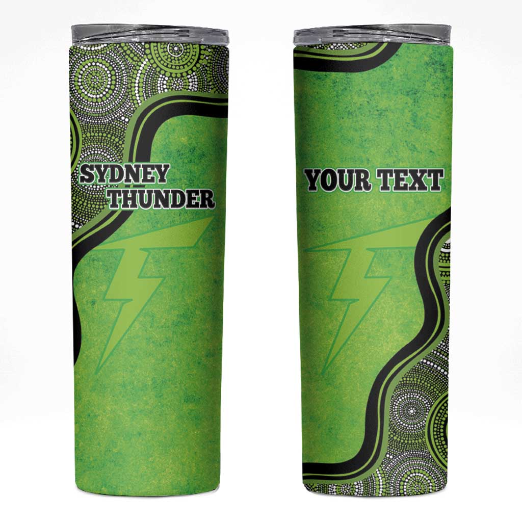 Custom Sydney Thunder Skinny Tumbler Indigenous Art - Grunge Style