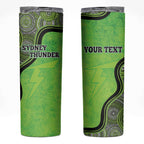 Custom Sydney Thunder Skinny Tumbler Indigenous Art - Grunge Style