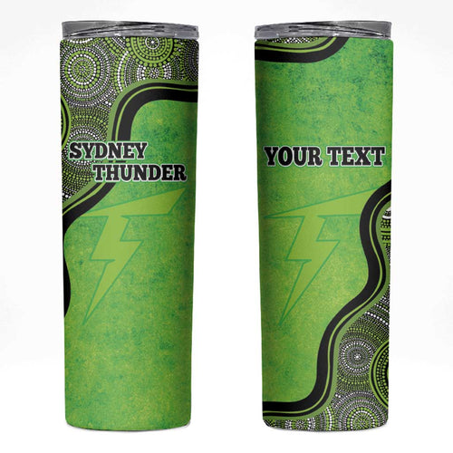 Custom Sydney Thunder Skinny Tumbler Indigenous Art - Grunge Style