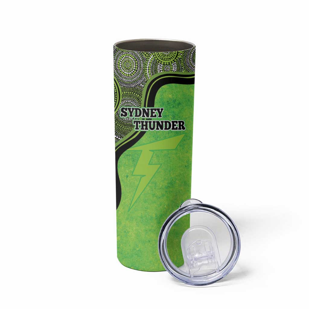 Custom Sydney Thunder Skinny Tumbler Indigenous Art - Grunge Style