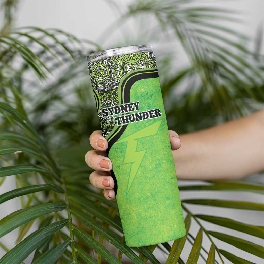 Custom Sydney Thunder Skinny Tumbler Indigenous Art - Grunge Style