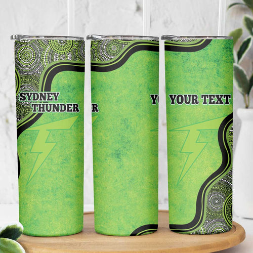 Custom Sydney Thunder Skinny Tumbler Indigenous Art - Grunge Style