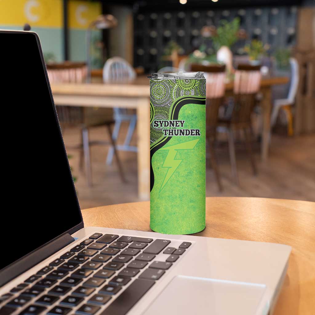 Custom Sydney Thunder Skinny Tumbler Indigenous Art - Grunge Style