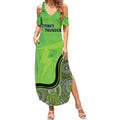 Custom Sydney Thunder Summer Maxi Dress Indigenous Art - Grunge Style