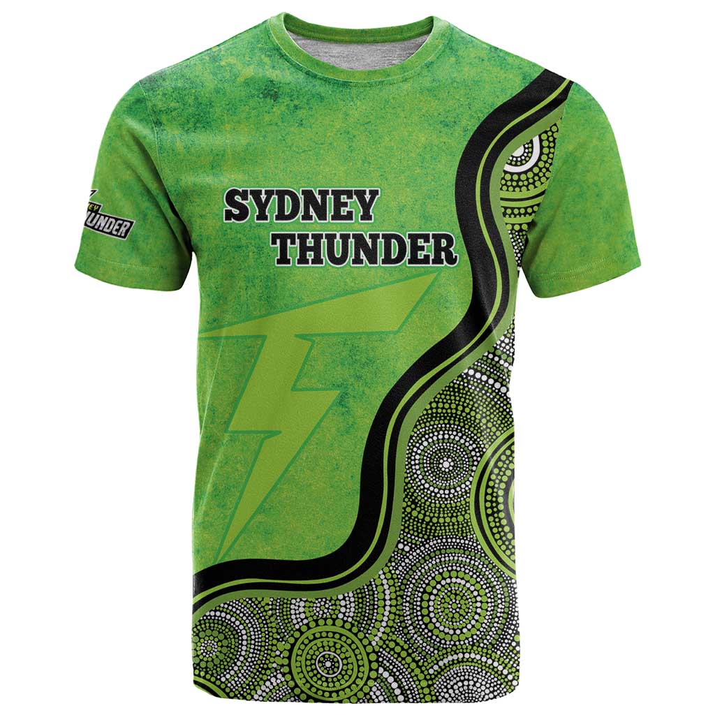 Custom Sydney Thunder T Shirt Indigenous Art - Grunge Style