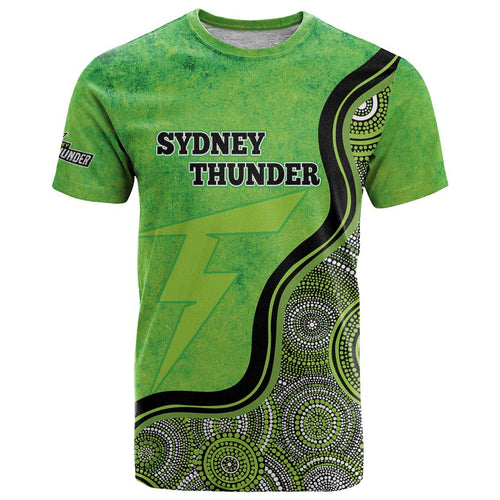 Custom Sydney Thunder T Shirt Indigenous Art - Grunge Style