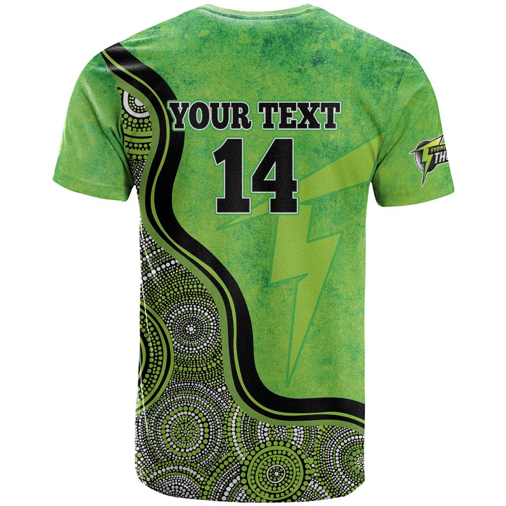Custom Sydney Thunder T Shirt Indigenous Art - Grunge Style