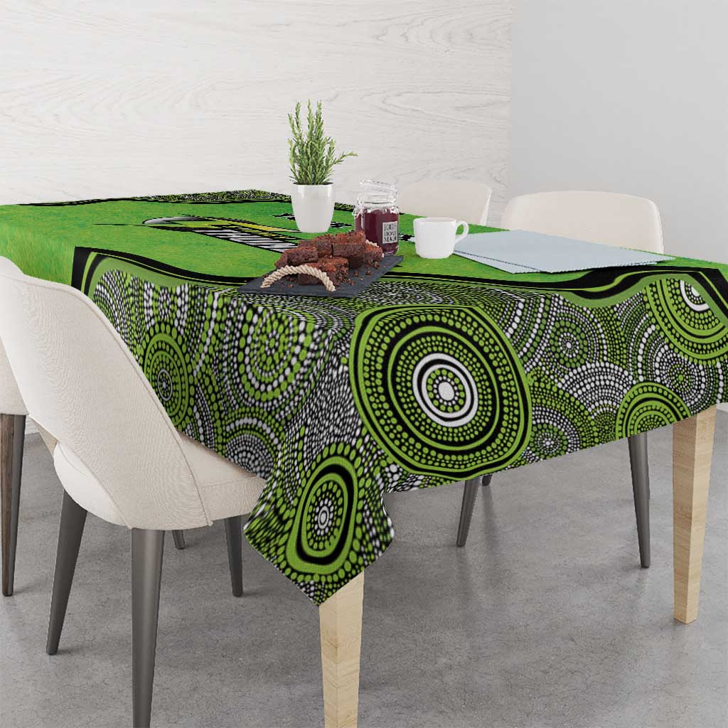 Custom Sydney Thunder Tablecloth Indigenous Art - Grunge Style