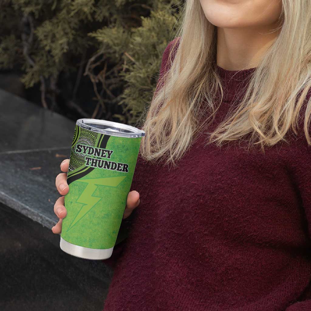 Custom Sydney Thunder Tumbler Cup Indigenous Art - Grunge Style