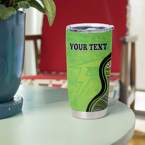 Custom Sydney Thunder Tumbler Cup Indigenous Art - Grunge Style