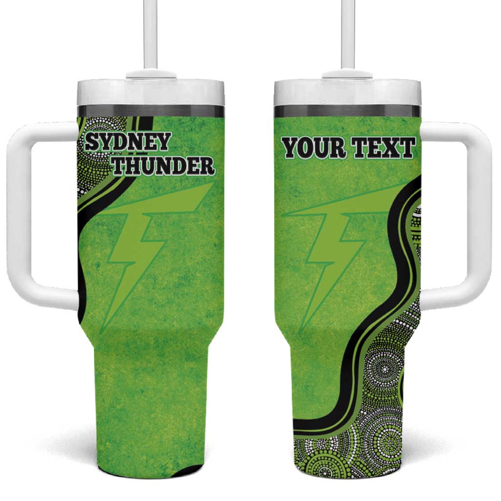 Custom Sydney Thunder Tumbler With Handle Indigenous Art - Grunge Style