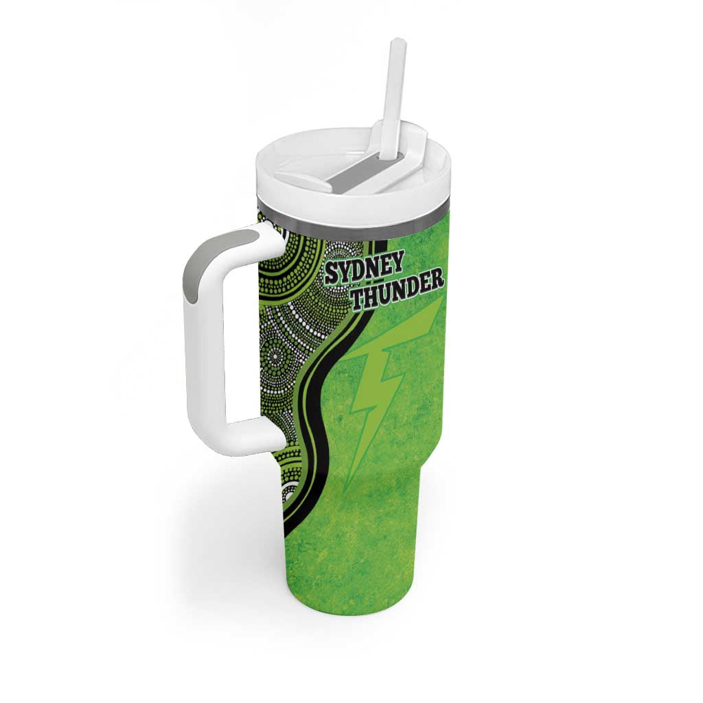 Custom Sydney Thunder Tumbler With Handle Indigenous Art - Grunge Style