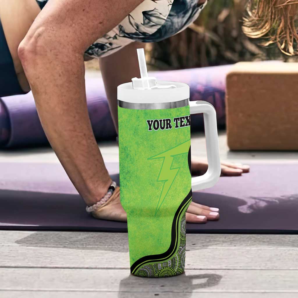 Custom Sydney Thunder Tumbler With Handle Indigenous Art - Grunge Style