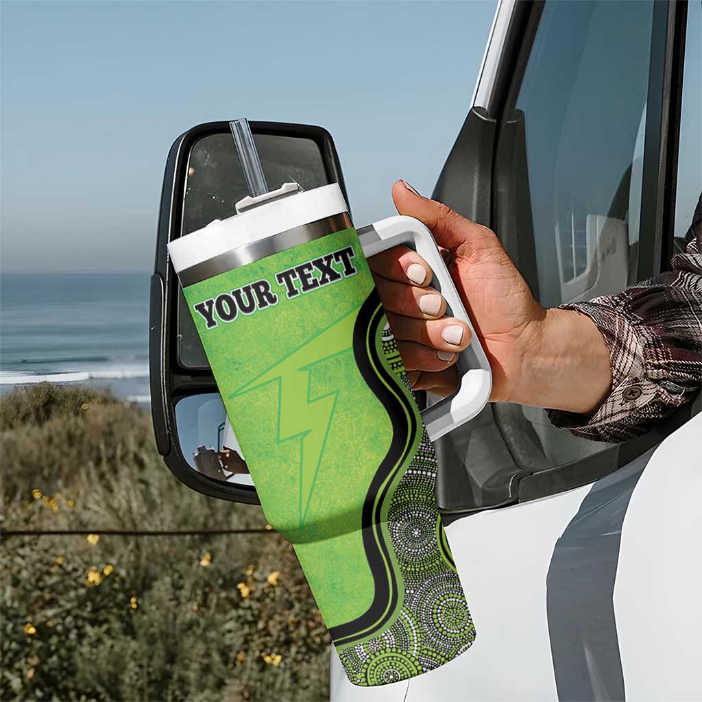 Custom Sydney Thunder Tumbler With Handle Indigenous Art - Grunge Style