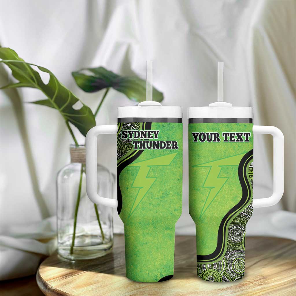 Custom Sydney Thunder Tumbler With Handle Indigenous Art - Grunge Style