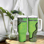 Custom Sydney Thunder Tumbler With Handle Indigenous Art - Grunge Style