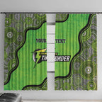 Custom Sydney Thunder Window Curtain Indigenous Art - Grunge Style