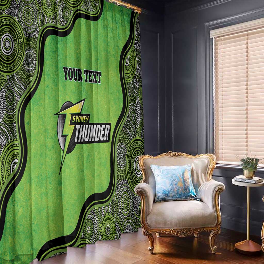 Custom Sydney Thunder Window Curtain Indigenous Art - Grunge Style