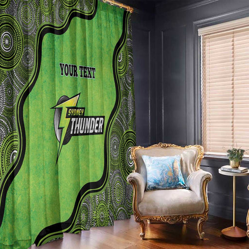 Custom Sydney Thunder Window Curtain Indigenous Art - Grunge Style