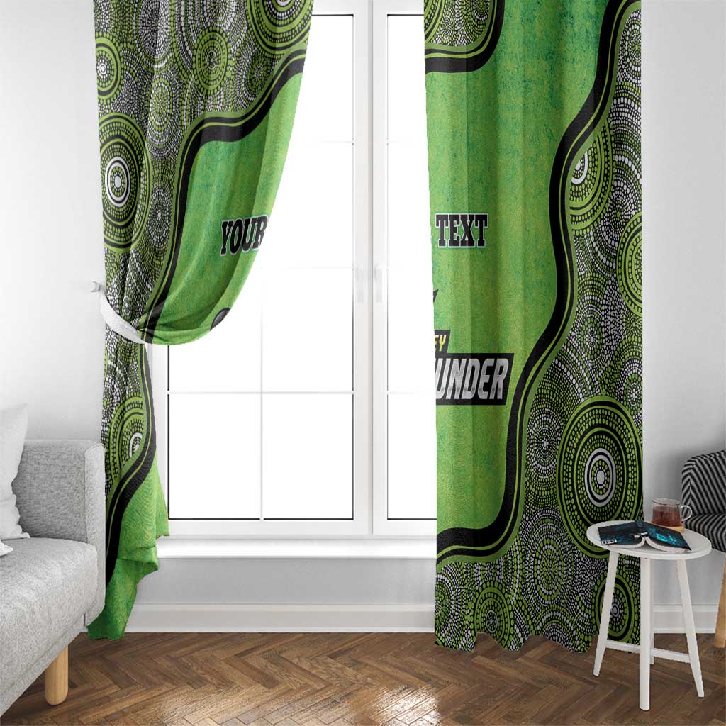 Custom Sydney Thunder Window Curtain Indigenous Art - Grunge Style