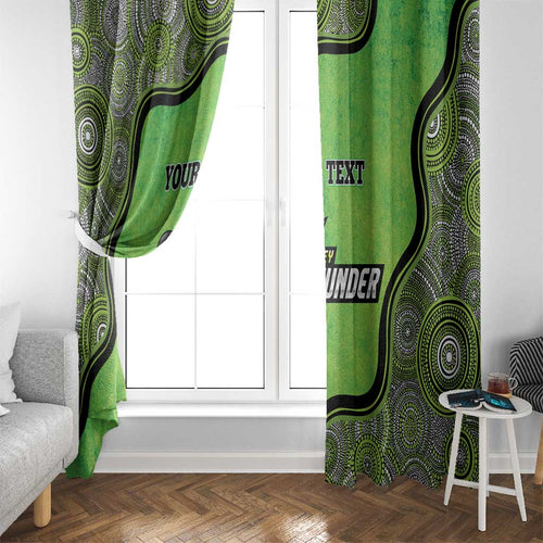 Custom Sydney Thunder Window Curtain Indigenous Art - Grunge Style