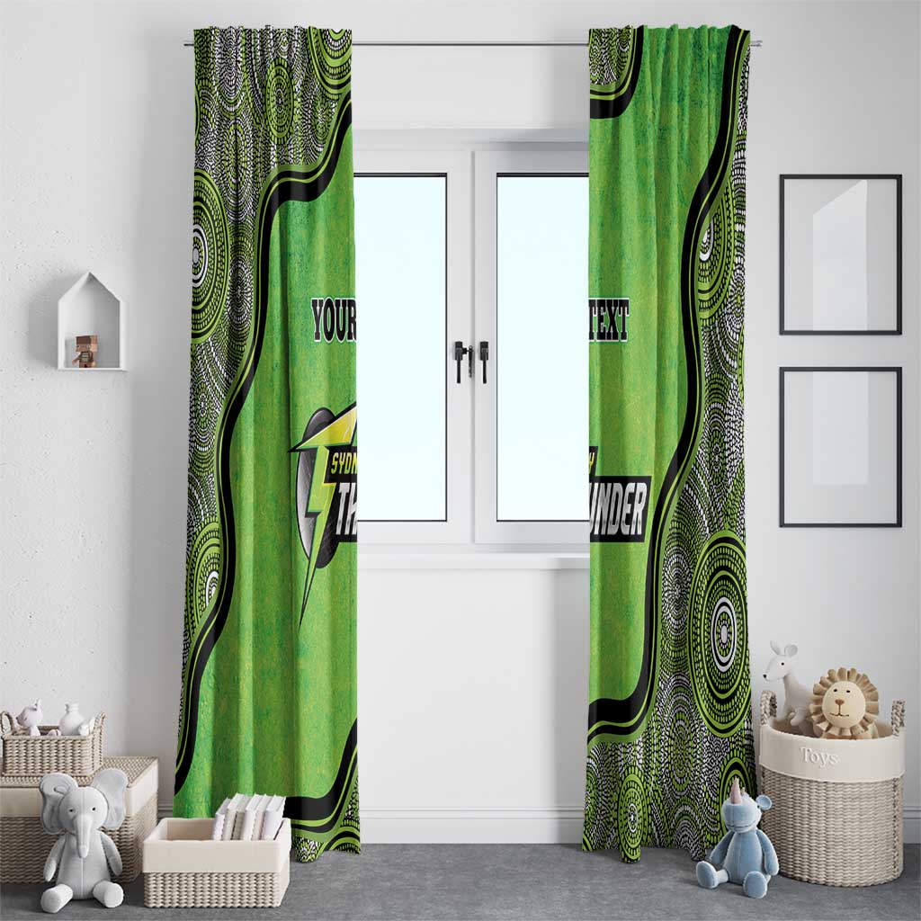 Custom Sydney Thunder Window Curtain Indigenous Art - Grunge Style