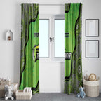 Custom Sydney Thunder Window Curtain Indigenous Art - Grunge Style