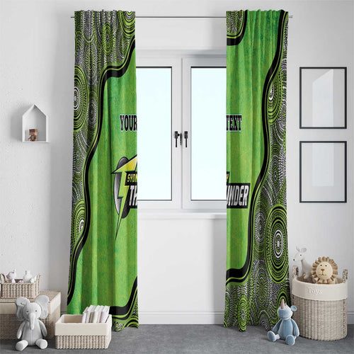 Custom Sydney Thunder Window Curtain Indigenous Art - Grunge Style