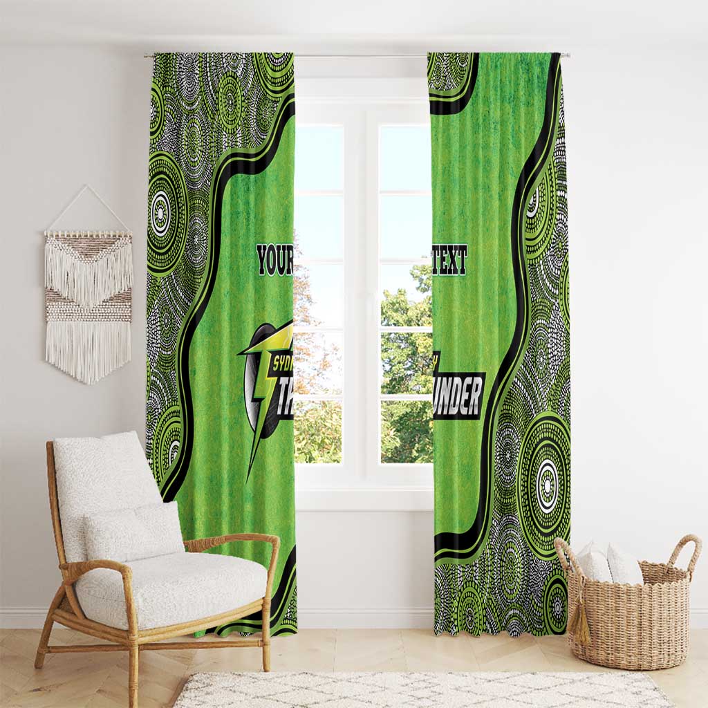 Custom Sydney Thunder Window Curtain Indigenous Art - Grunge Style