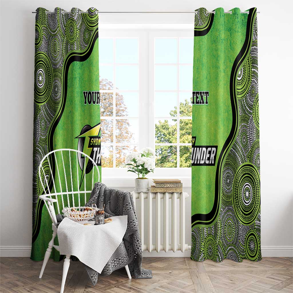 Custom Sydney Thunder Window Curtain Indigenous Art - Grunge Style