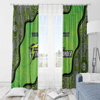 Custom Sydney Thunder Window Curtain Indigenous Art - Grunge Style