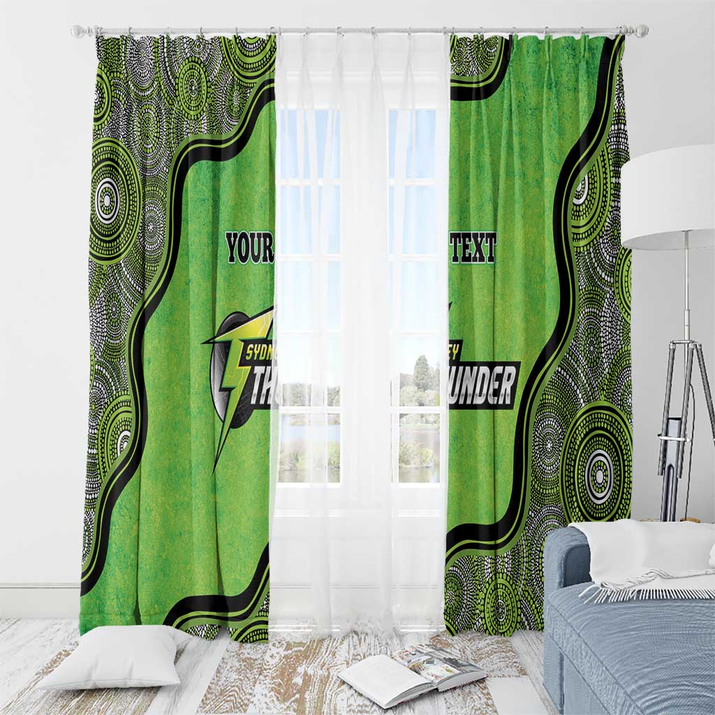 Custom Sydney Thunder Window Curtain Indigenous Art - Grunge Style