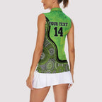 Custom Sydney Thunder Women Sleeveless Polo Shirt Indigenous Art - Grunge Style