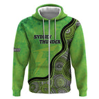 Custom Sydney Thunder Zip Hoodie Indigenous Art - Grunge Style