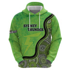 Custom Sydney Thunder Zip Hoodie Indigenous Art - Grunge Style