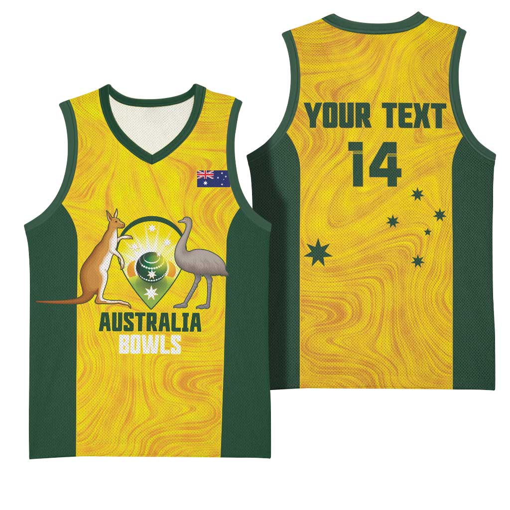 Custom Bowls Australia Basketball Jersey Marble National Color - Aussie Hoodie