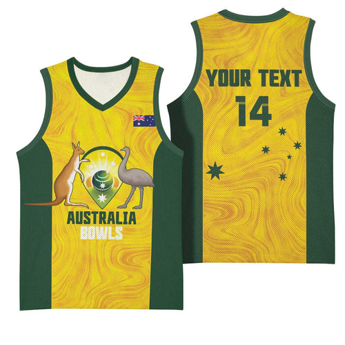 Custom Bowls Australia Basketball Jersey Marble National Color - Aussie Hoodie