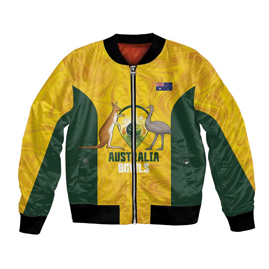 Custom Bowls Australia Bomber Jacket Marble National Color - Aussie Hoodie