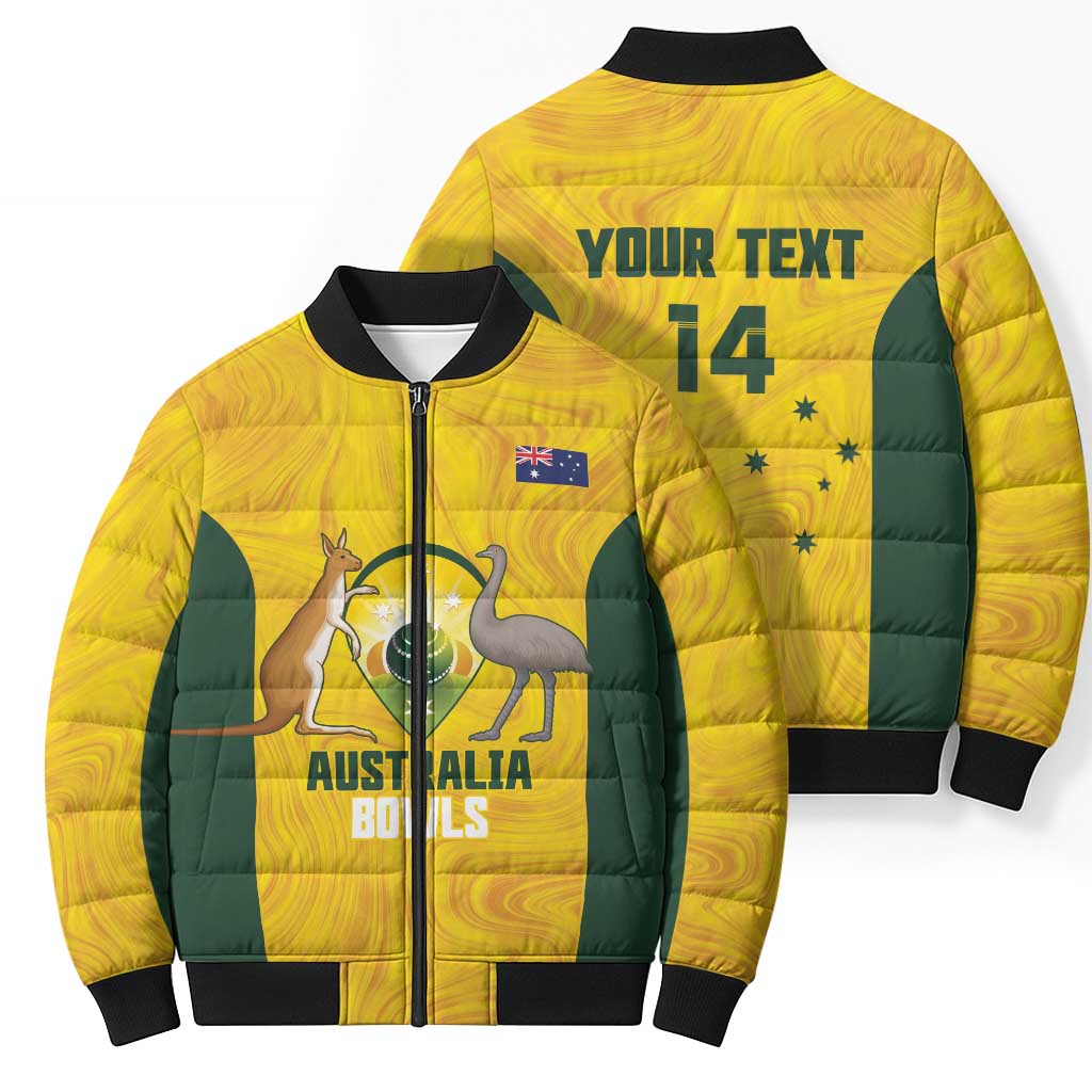 Custom Bowls Australia Bomber Puffer Jacket Marble National Color - Aussie Hoodie