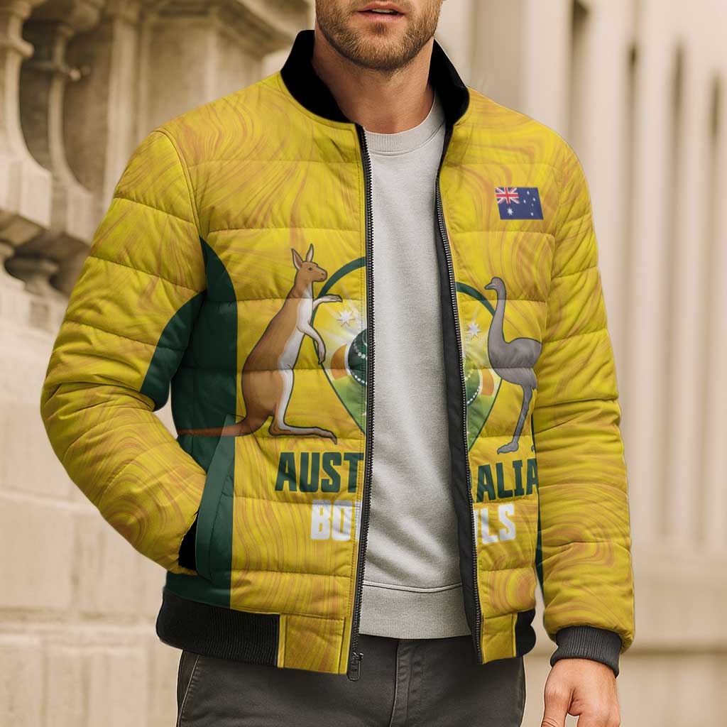 Custom Bowls Australia Bomber Puffer Jacket Marble National Color - Aussie Hoodie