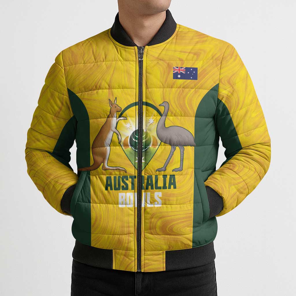 Custom Bowls Australia Bomber Puffer Jacket Marble National Color - Aussie Hoodie