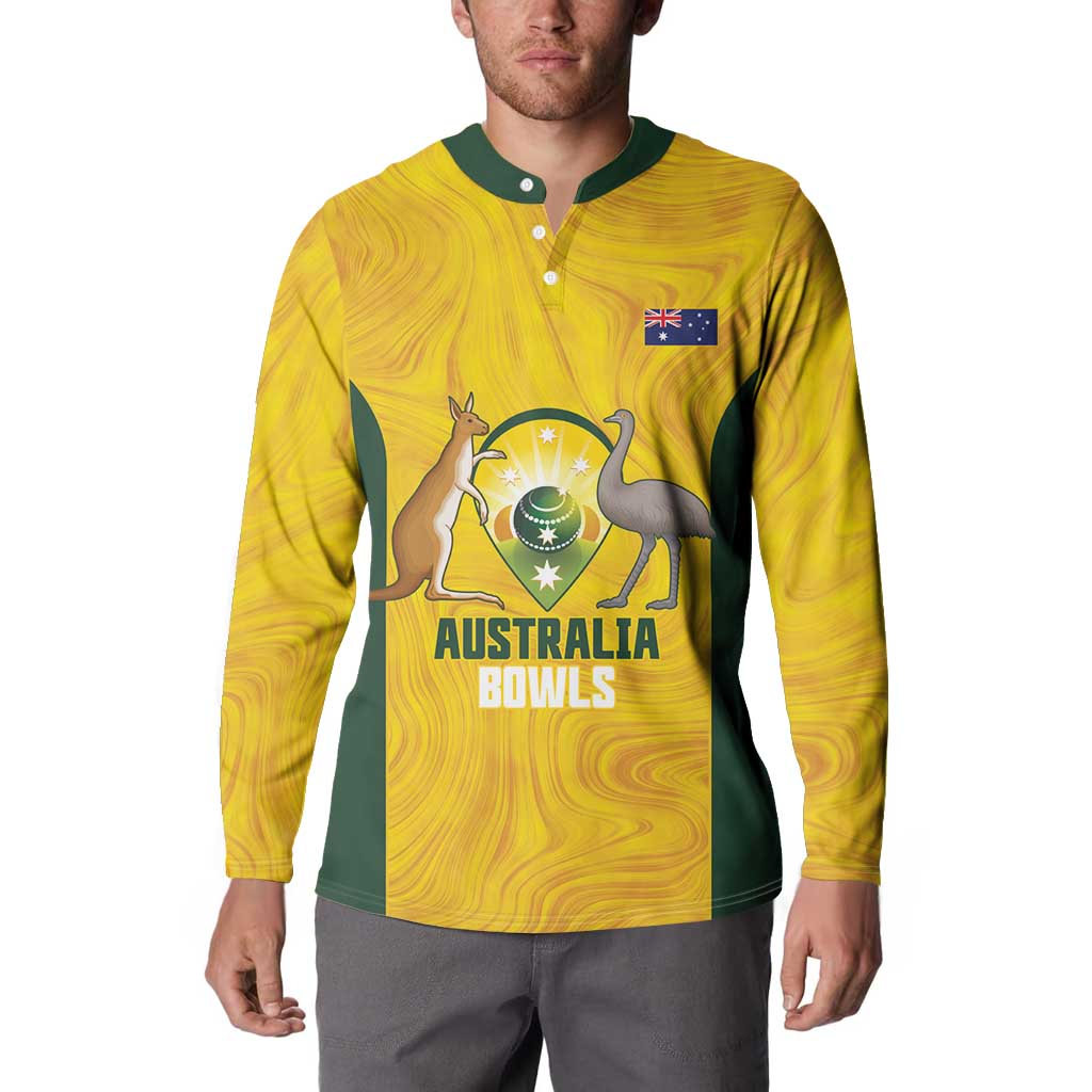Custom Bowls Australia Button Sweatshirt Marble National Color - Aussie Hoodie