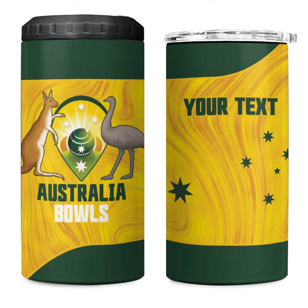 Custom Bowls Australia 4 in 1 Can Cooler Tumbler Marble National Color - Aussie Hoodie